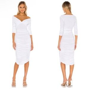 Norma Kamali NTW - White Long Sleeve Tara Dress